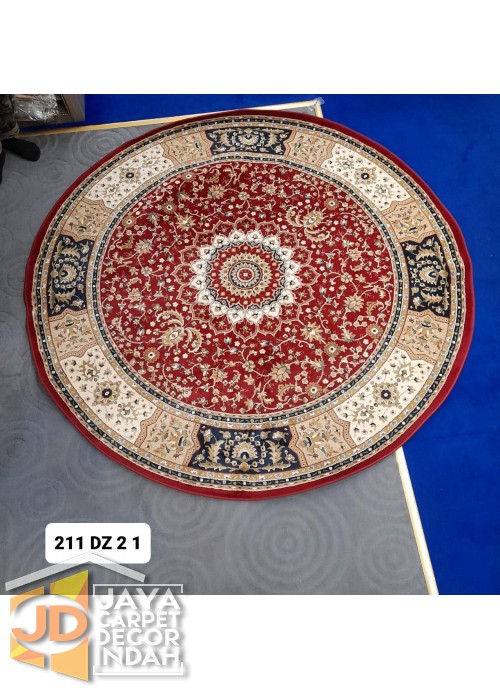 Permadani Kashan Kendra Bulat  ds 211 DZ 2 1 ukuran 160 x 160 cm, 200 x 200 cm